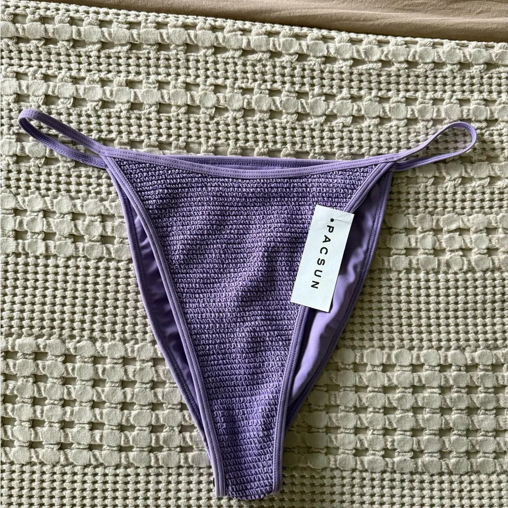 NEW PacSun Purple Textured Bikini‎ Bottom Size L